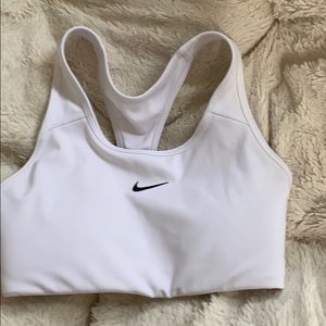 white padded nike sports bra